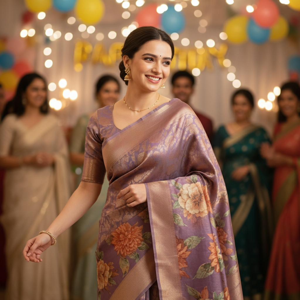 Tissue Silk (TSM TISSUESilk001) : Lavendar Jacquard